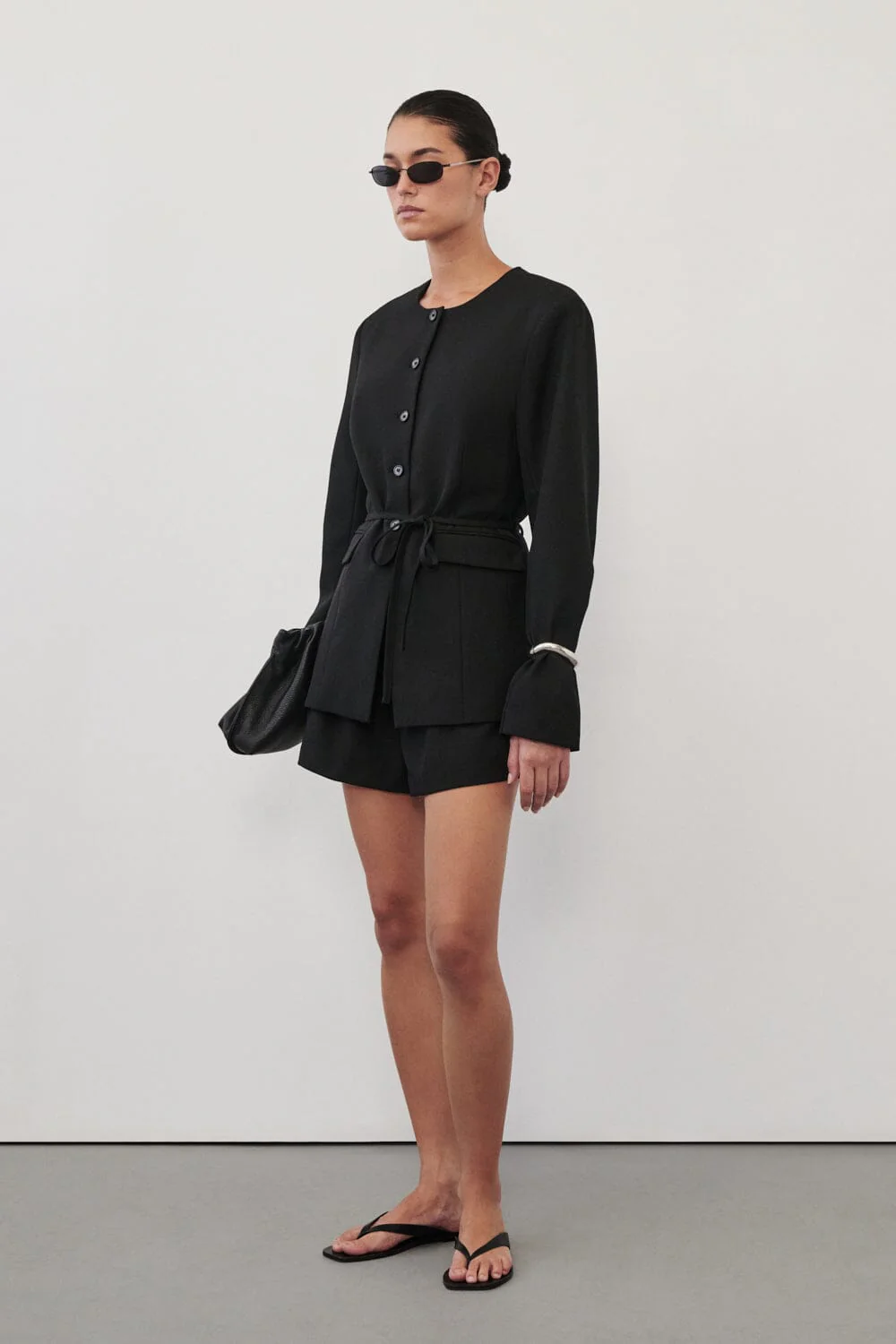 CYRUS BLACK COLLARLESS BLAZER - Image 4