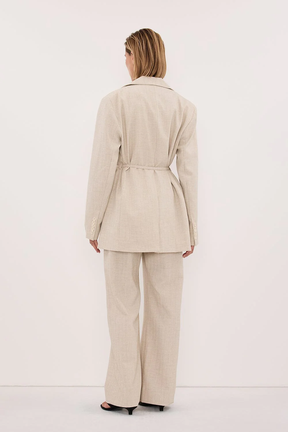 CYRUS NATURAL OVERSIZED TIE WAIST BLAZER - Image 5