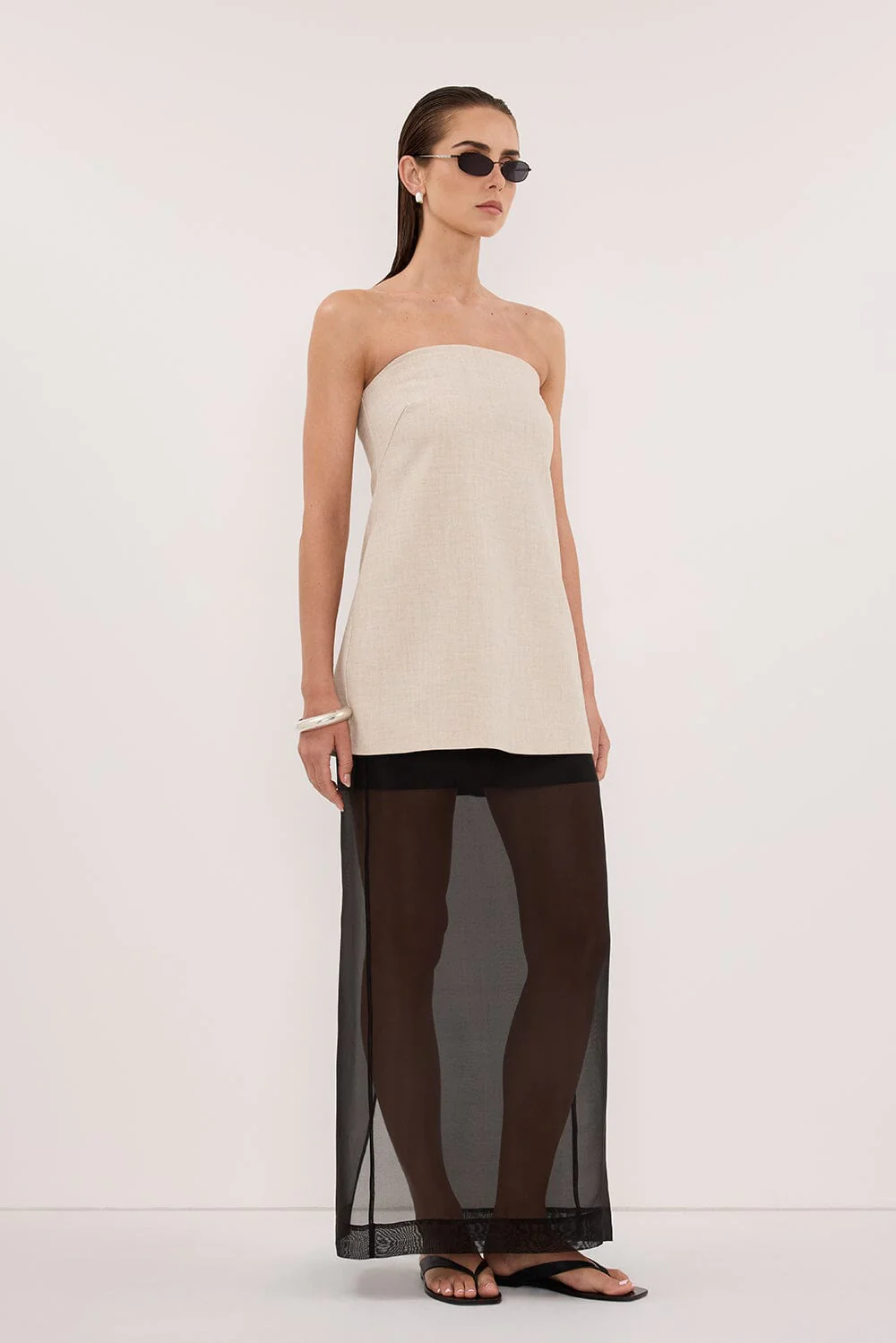 CYRUS NATURAL STRAPLESS TUNIC TOP - Image 4