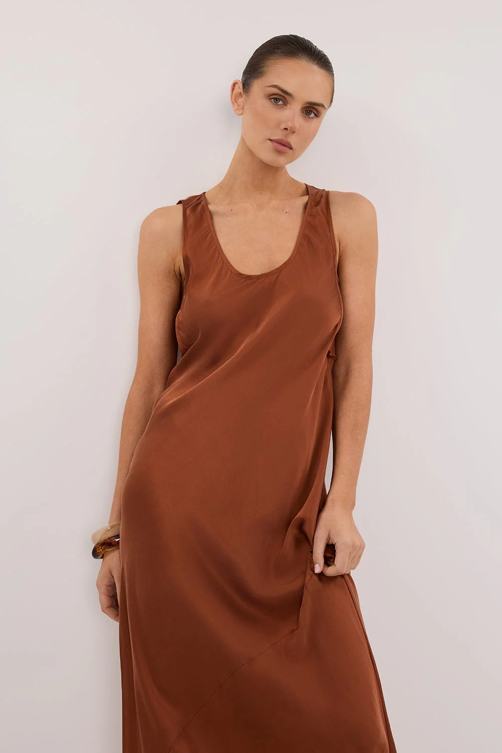 DARCY RUST SILK MAXI DRESS - Image 2