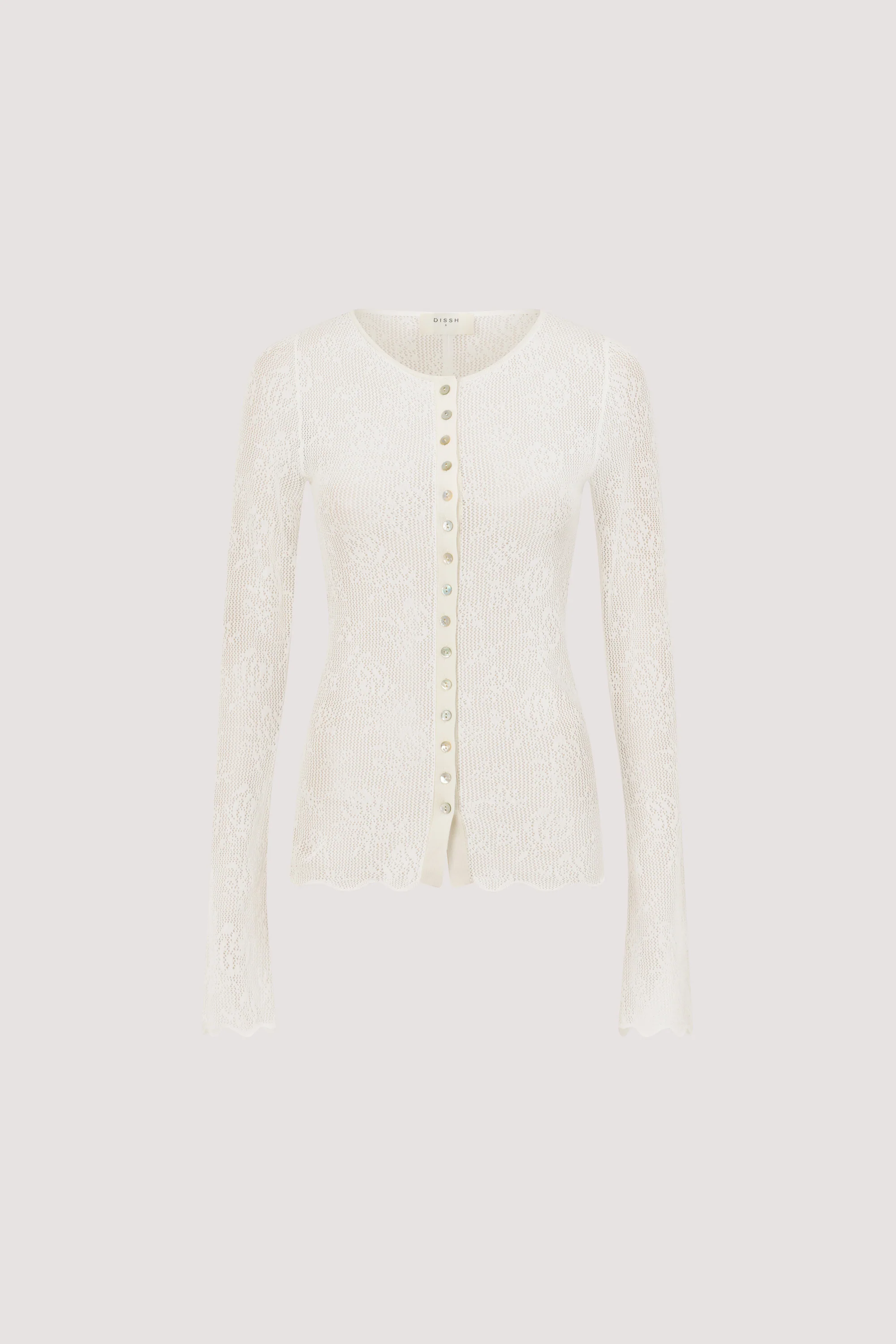 DELIA OFF WHITE LACE BUTTON TOP - Image 7
