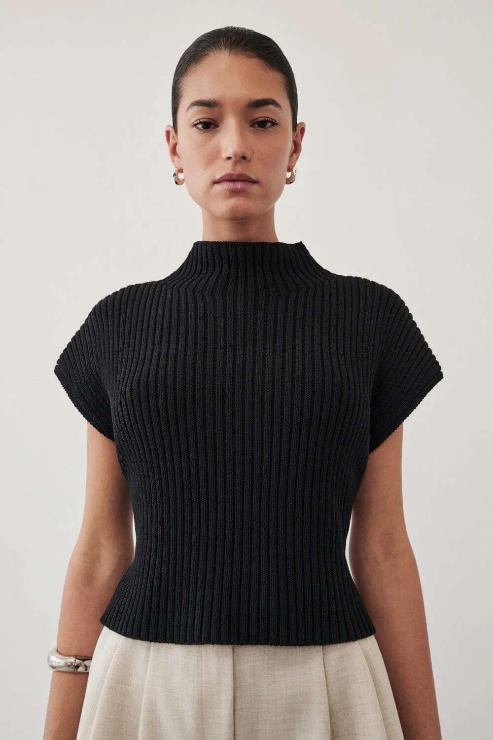 DELLA BLACK KNIT TOP - Image 3