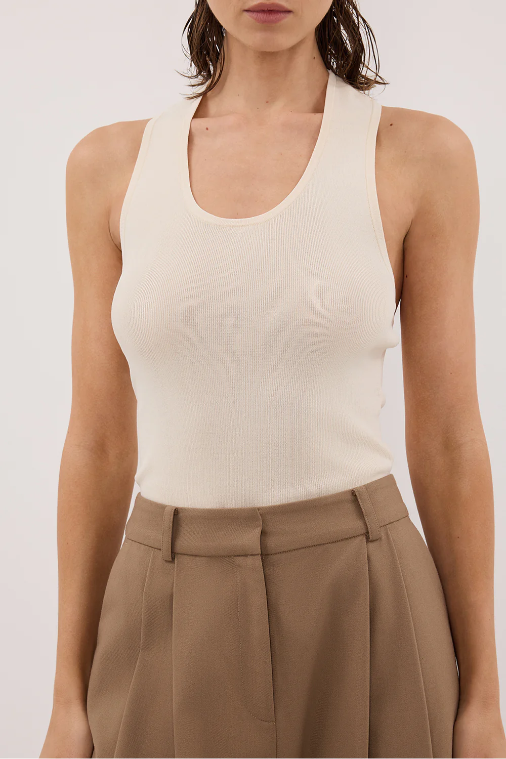 DEVIN CREAM RACER KNIT TANK - Image 5