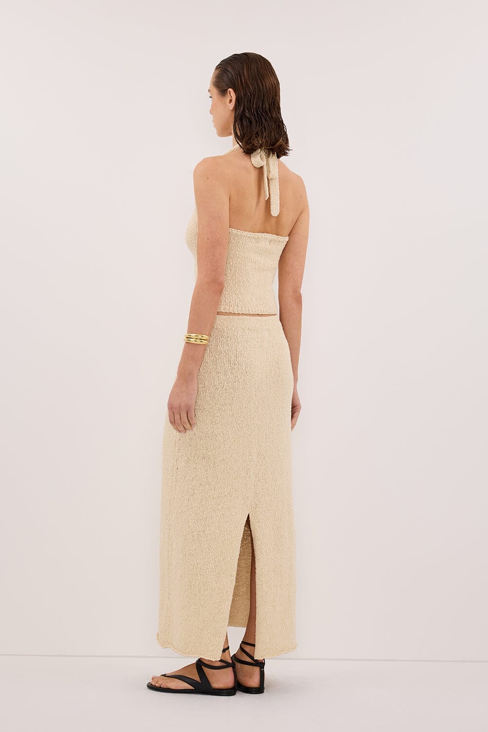 DINA NATURAL SLEEVELESS HALTER KNIT TOP - Image 7