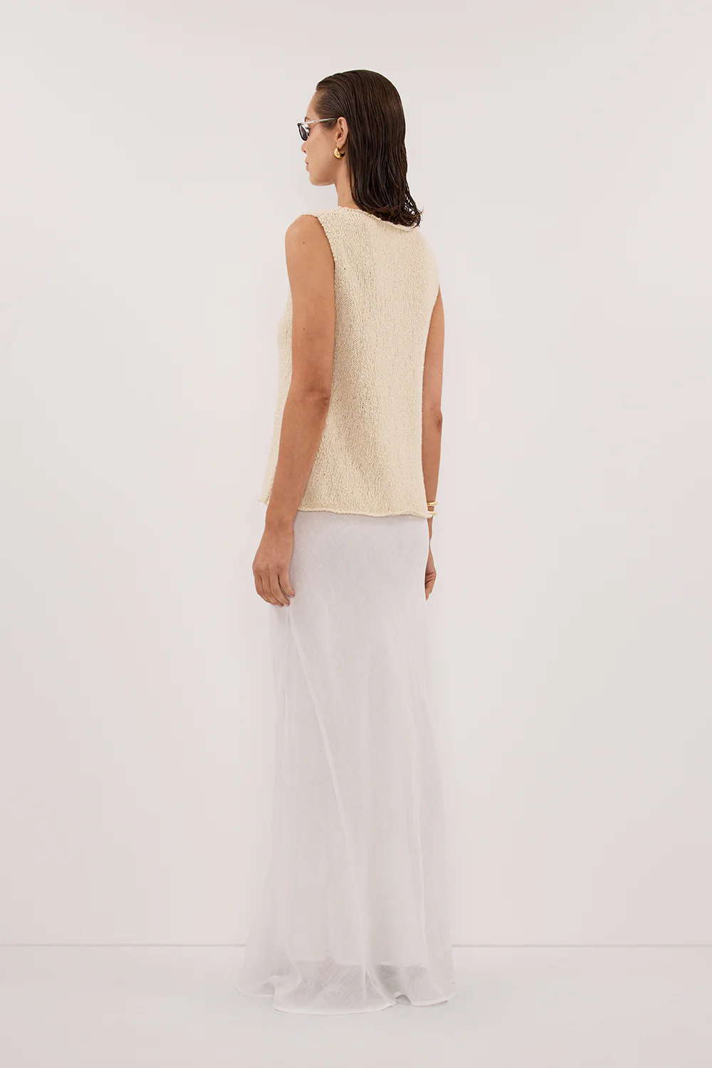 DINA NATURAL SLEEVELESS KNIT TOP - Image 4