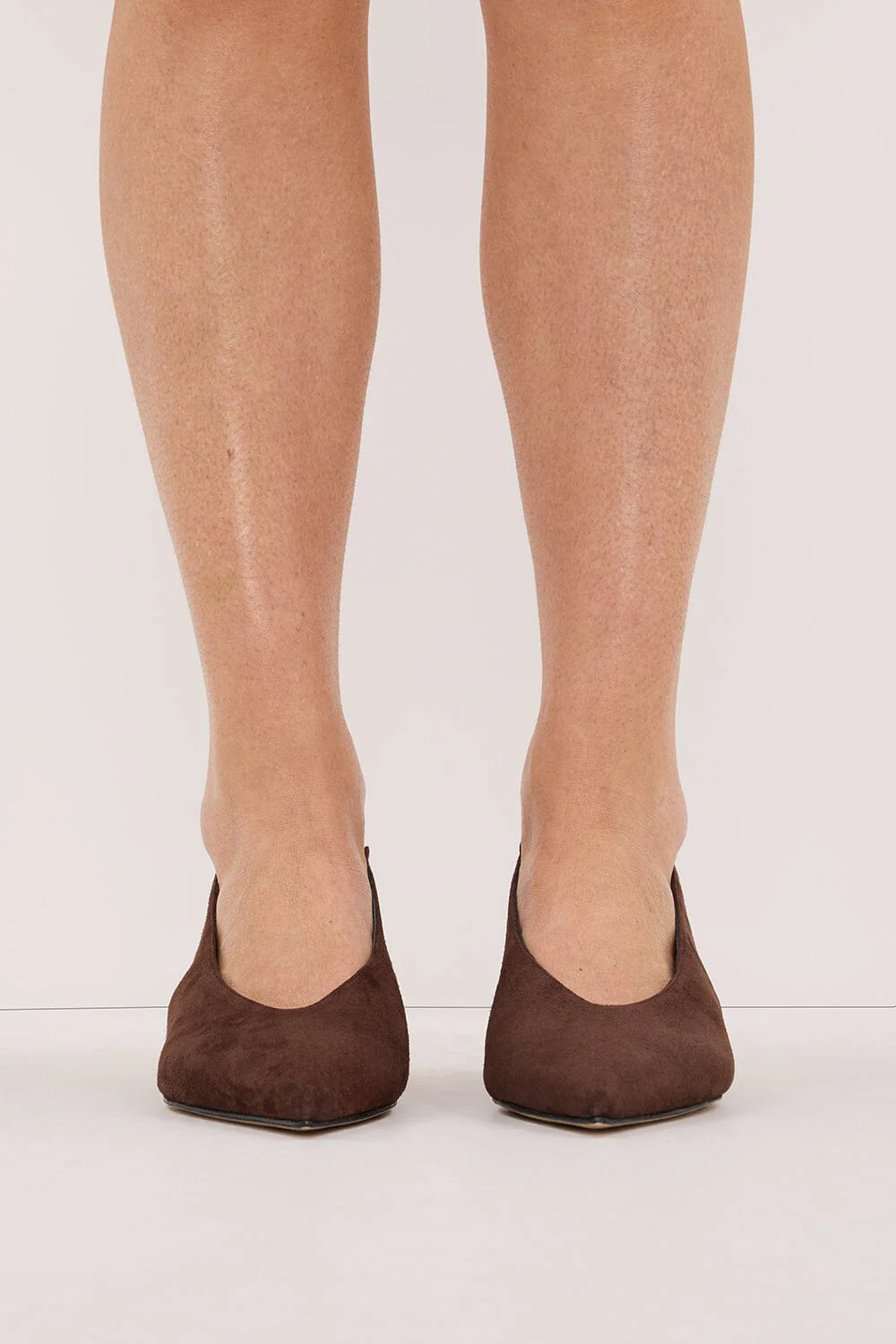 DOF STUDIOS TORY CHOCOLATE SUEDE HEEL - Image 3