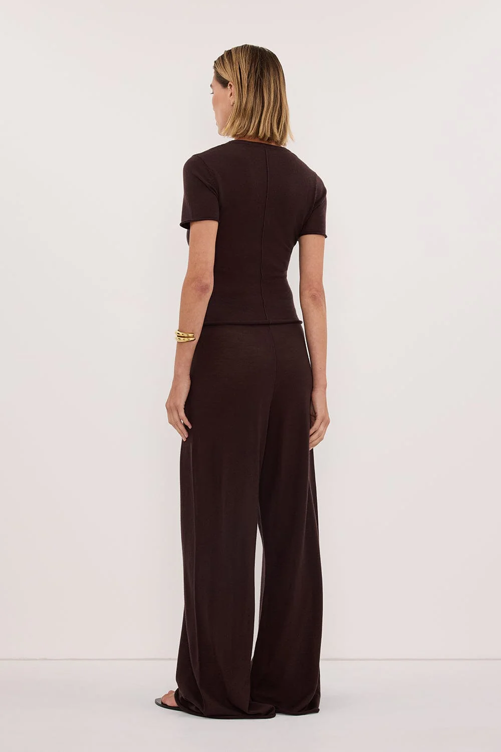 DUKE BITTER CHOC MERINO KNIT PANTS - Image 5