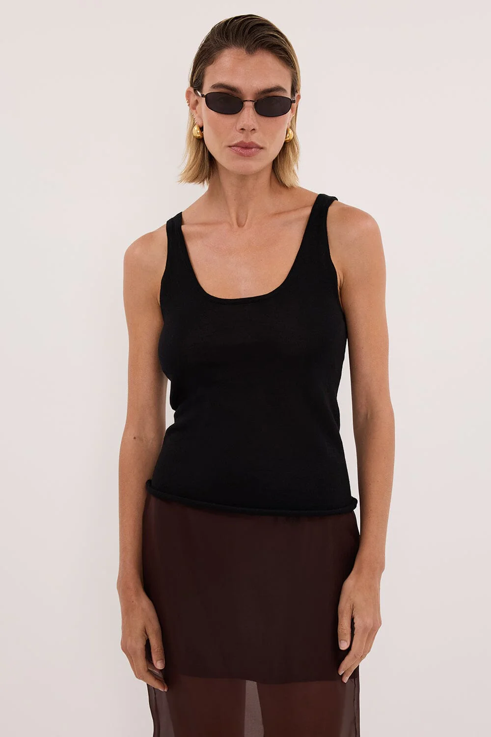 DUKE BLACK MERINO KNIT TANK - Image 2