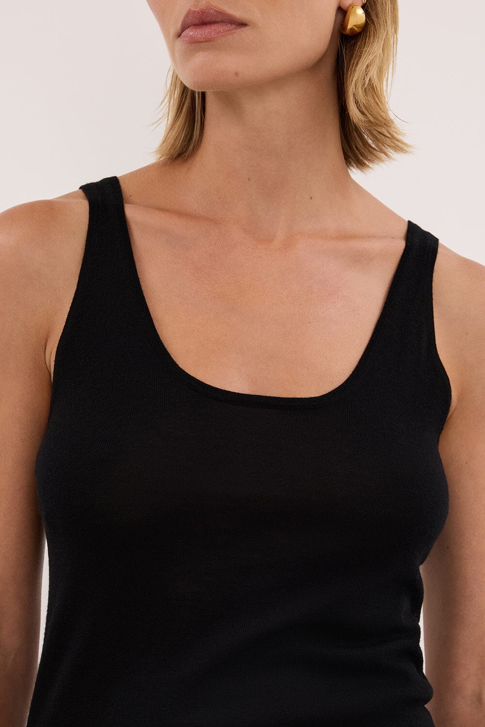 DUKE BLACK MERINO KNIT TANK - Image 5