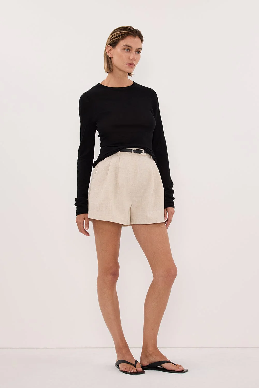 DUKE BLACK LONG SLEEVE MERINO KNIT TOP - Image 3