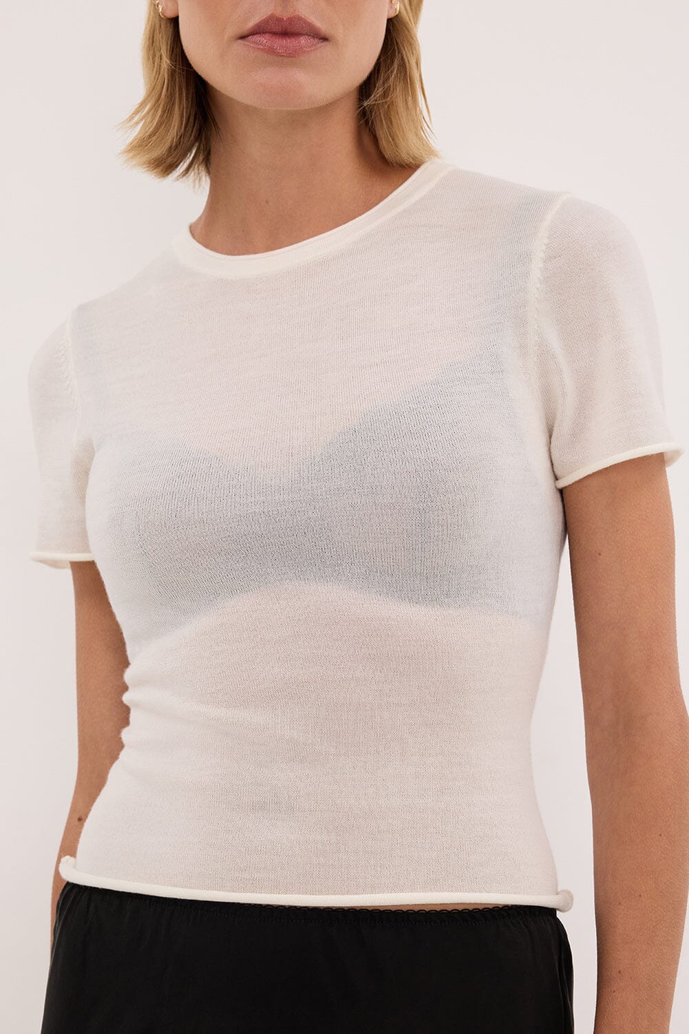 DUKE OFF WHITE MERINO KNIT BABY TEE - Image 6