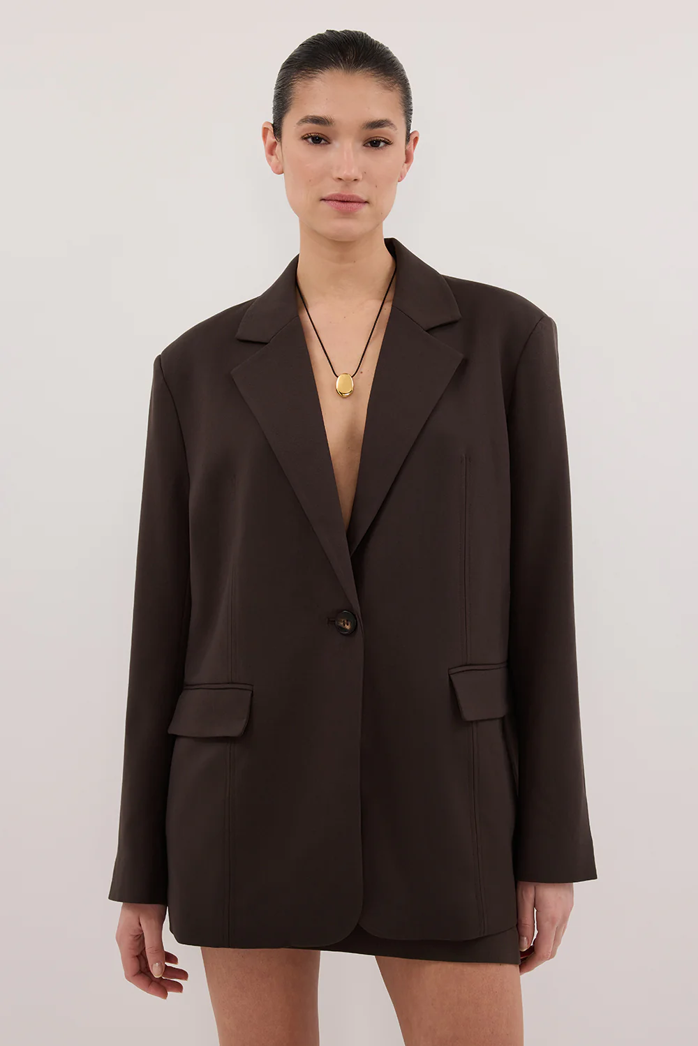 EDEN BITTER CHOC OVERSIZED BOXY BLAZER - Image 2