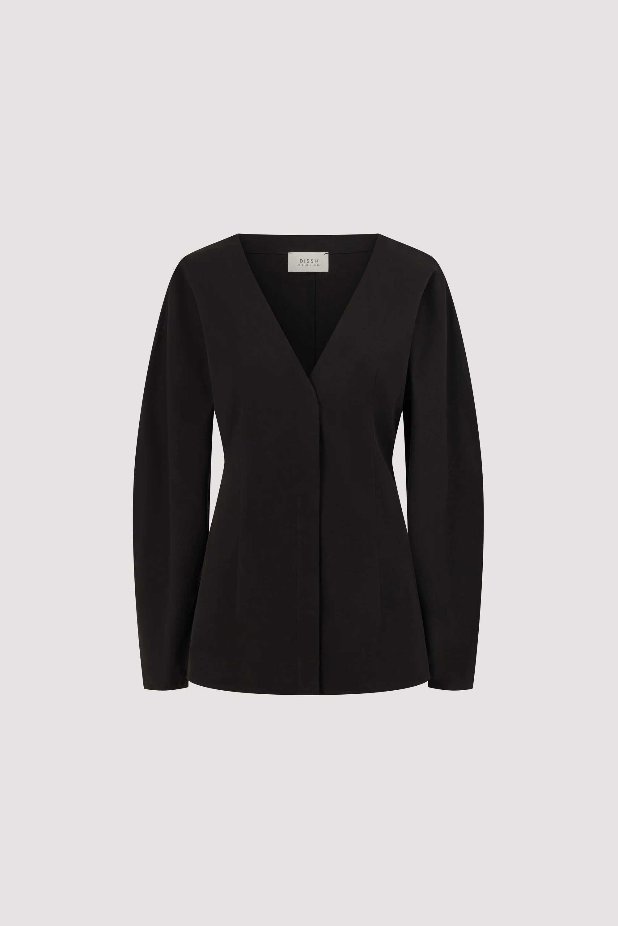 EDENA BLACK COTTON FITTED SHIRT - Image 8