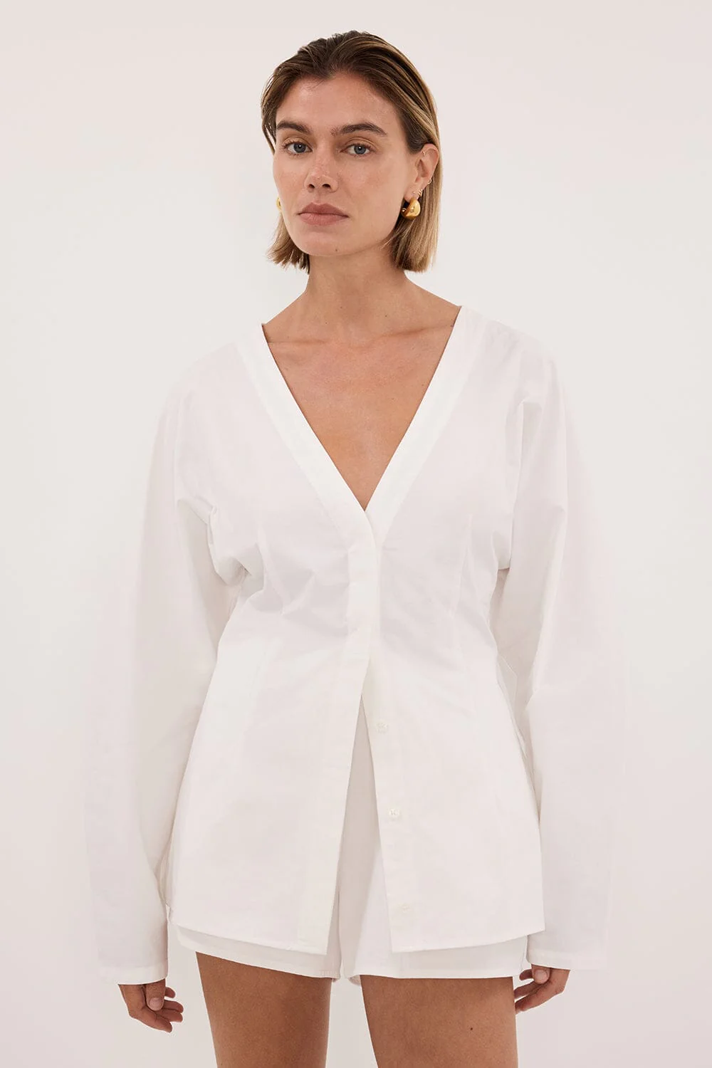 EDENA WHITE COTTON SHORT - Image 3