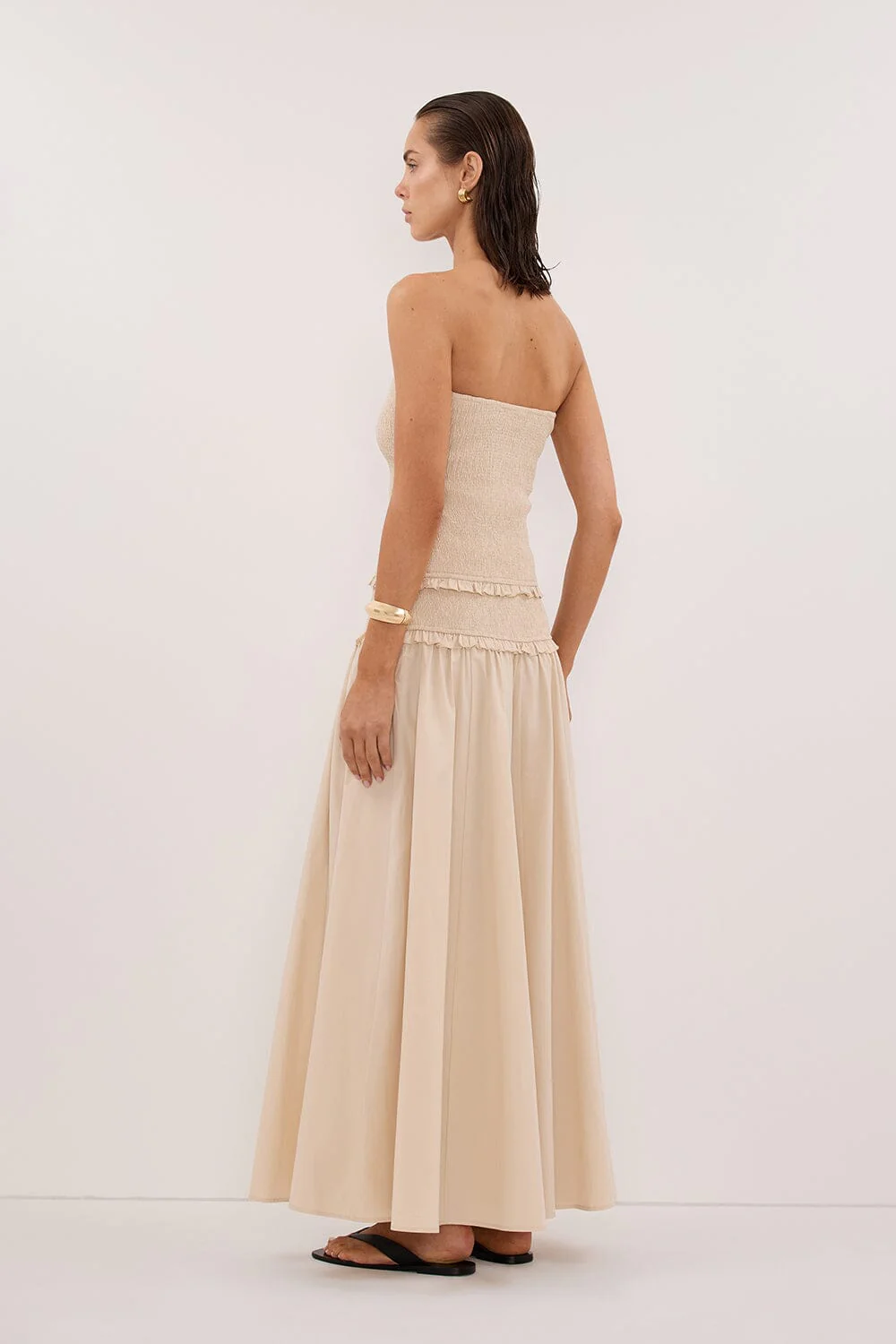 EDIE STONE COTTON MIDI SKIRT - Image 4
