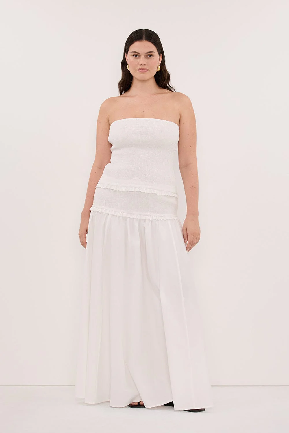 EDIE WHITE COTTON MIDI SKIRT - Image 6