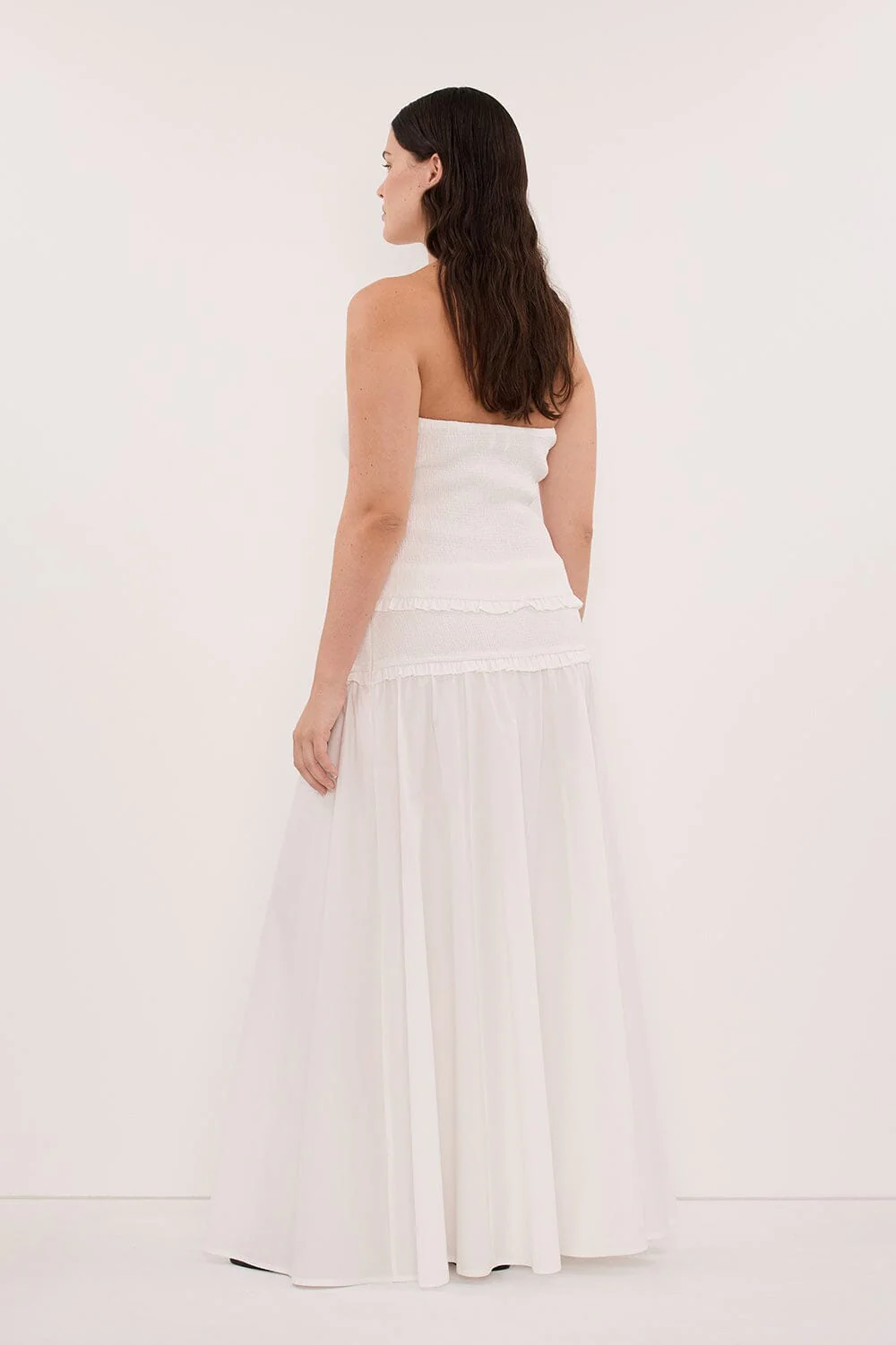 EDIE WHITE COTTON MIDI SKIRT - Image 7