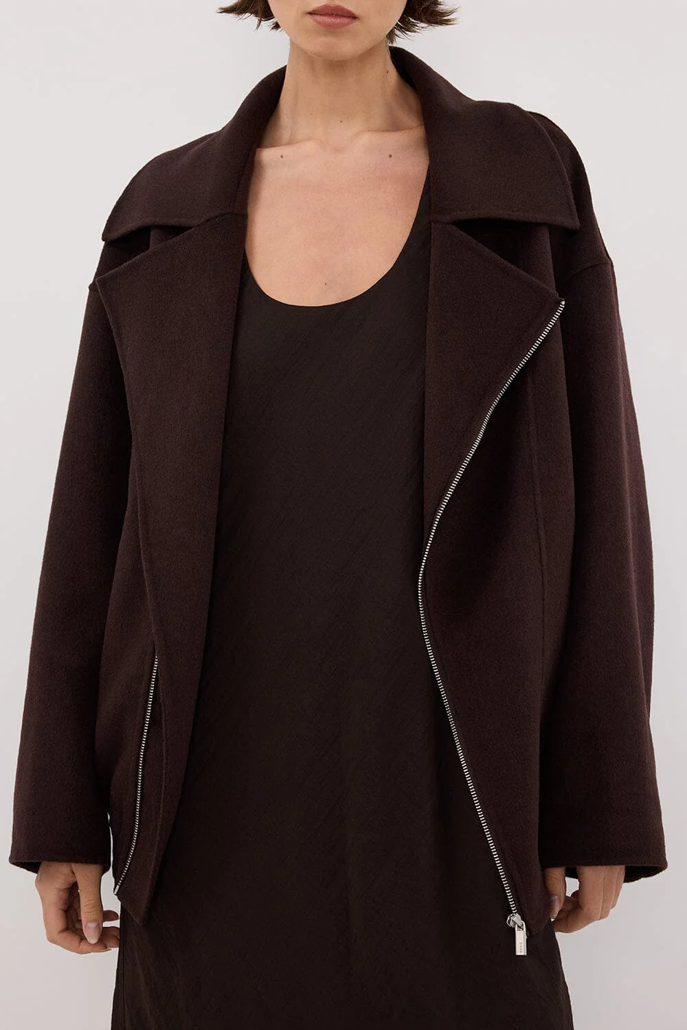 ELAINE DARK CHOC OVERSIZED WOOL BLEND JACKET - Image 6