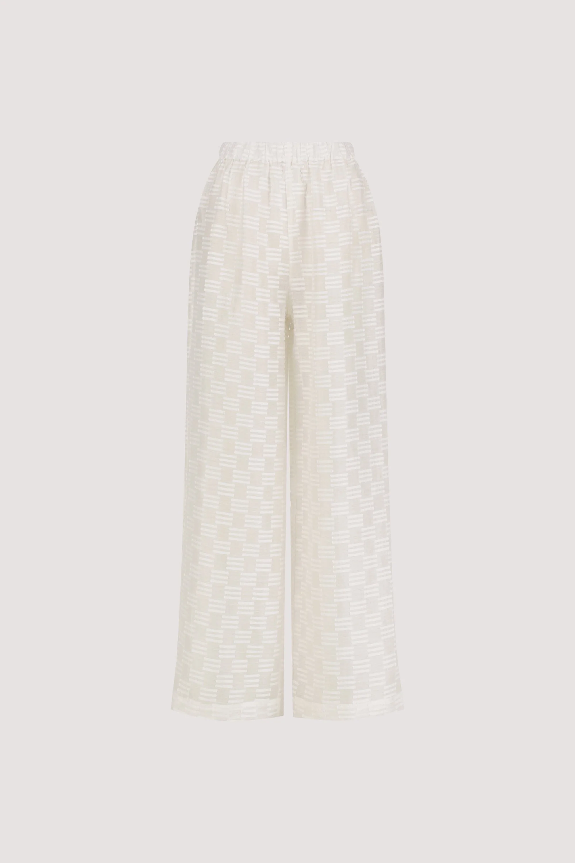 ELBA WHITE SHEER CHECK PANT - Image 6