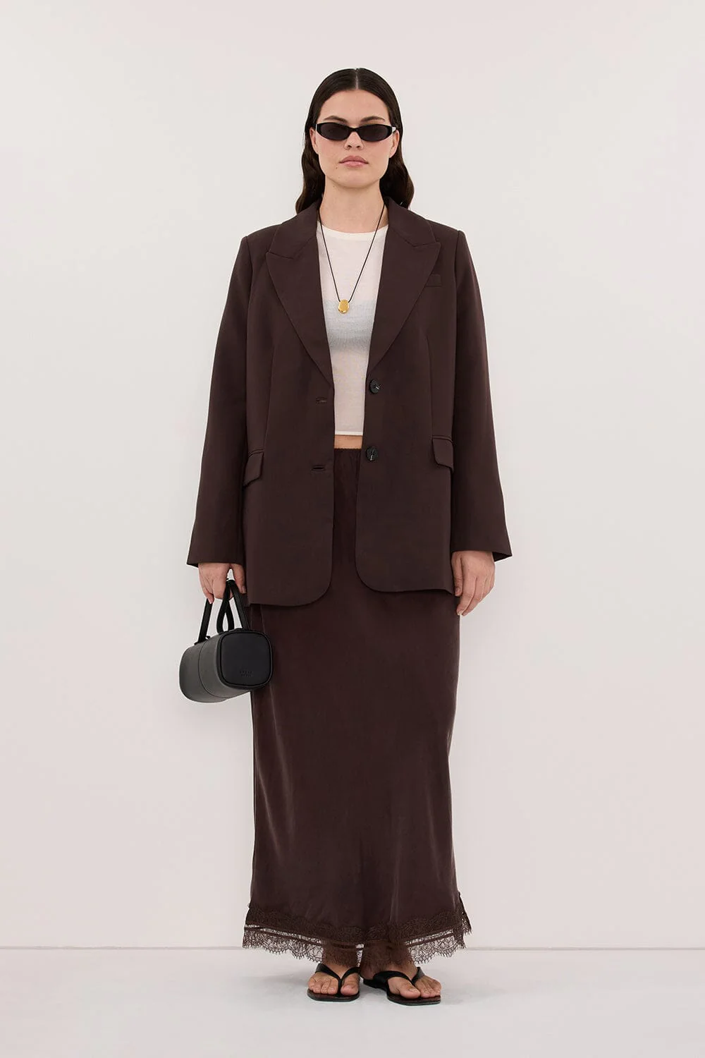 ELLE DARK CHOCOLATE BLAZER - Image 6