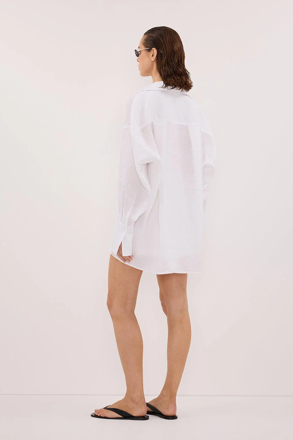 ELLIS WHITE LONG SLEEVE LINEN SHIRT - Image 4