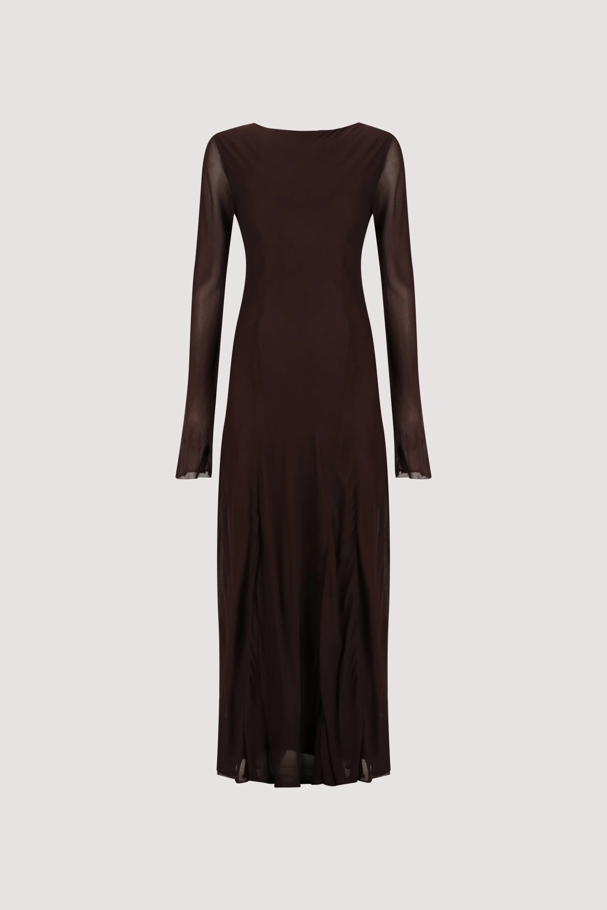 ELODIE DARK CHOC LONG SLEEVE MAXI DRESS - Image 6