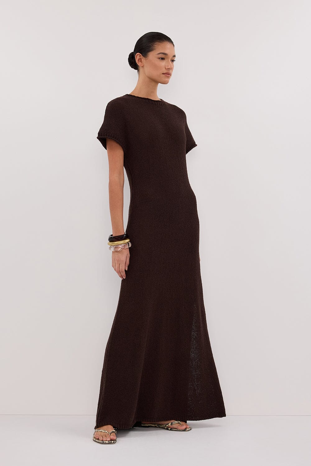 ERIN CHOC KNIT MAXI DRESS - Image 3