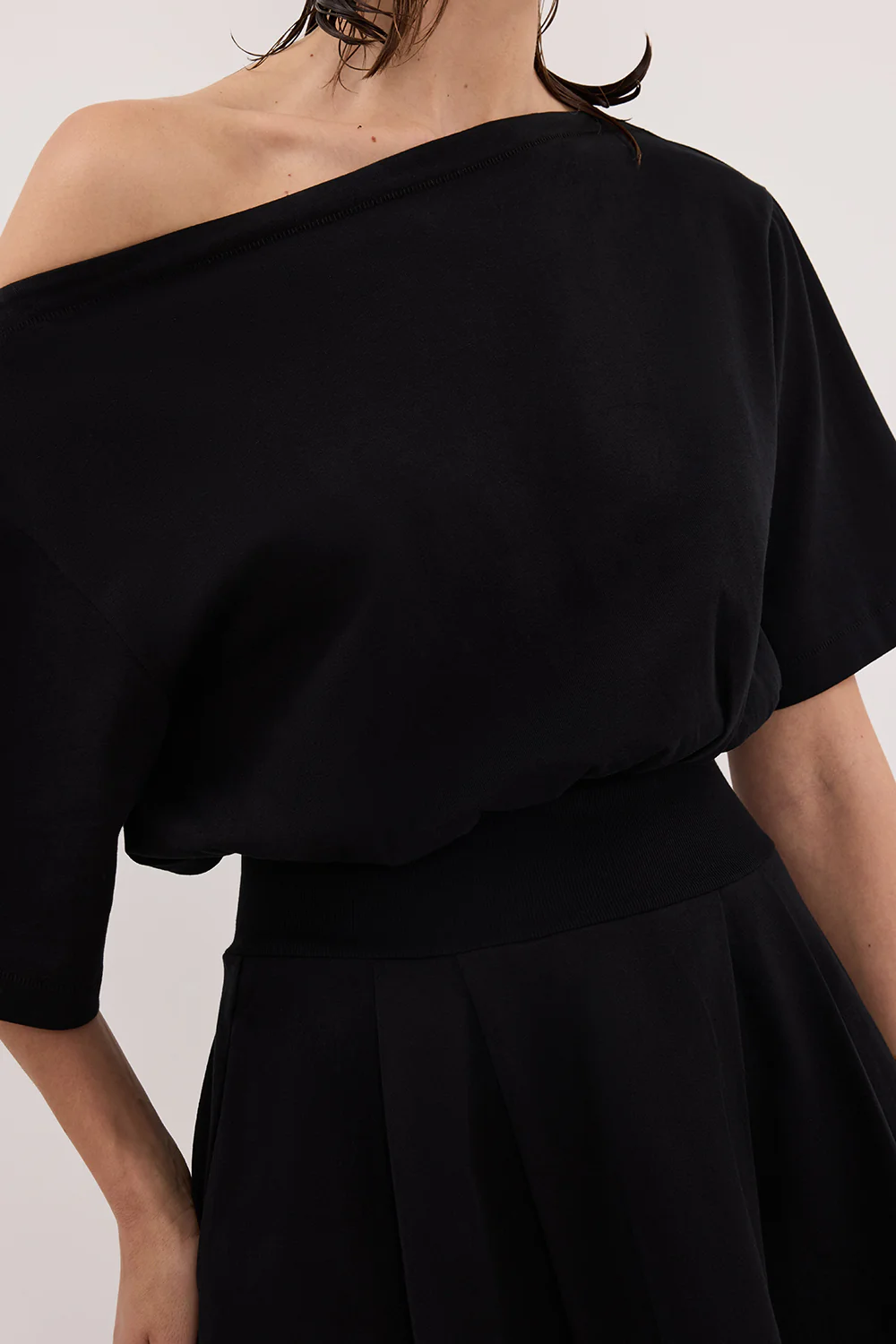 ESME BLACK ASYM MINI DRESS - Image 5