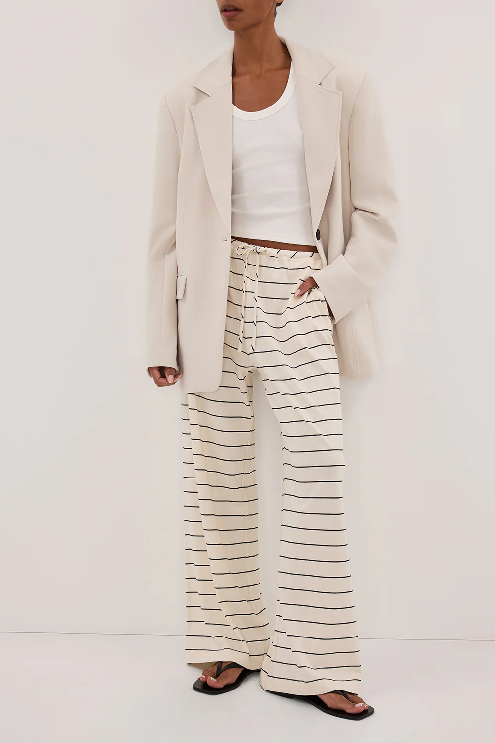 ESME OFF WHITE STRIPE PANT - Image 2