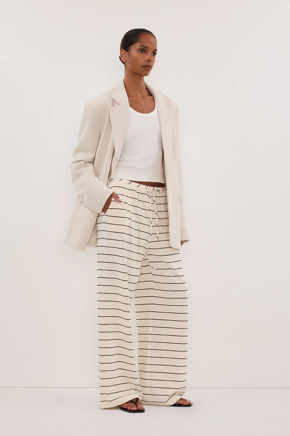 ESME OFF WHITE STRIPE PANT - Image 3