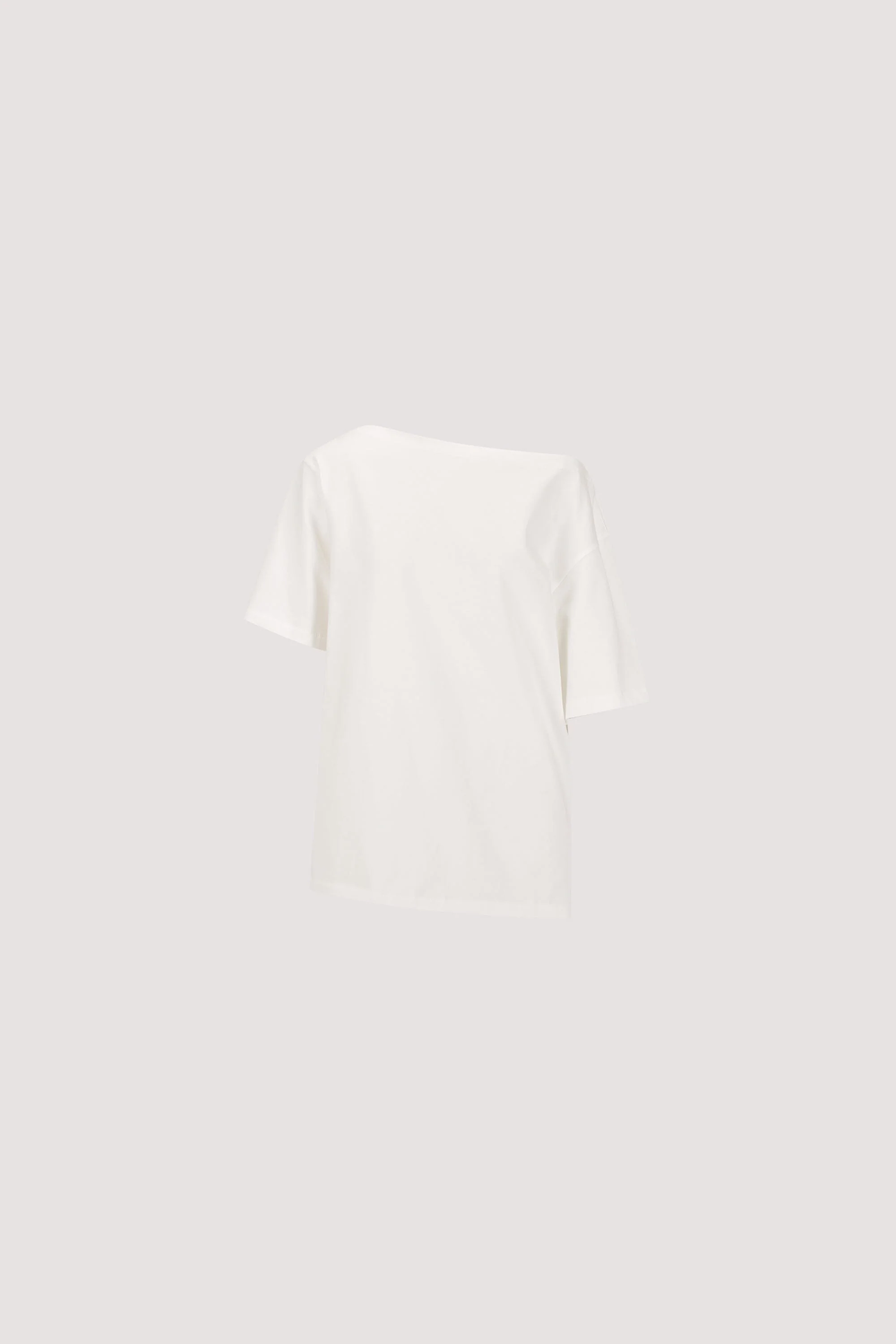 ESME WHITE ASYM BOAT NECK TEE - Image 8