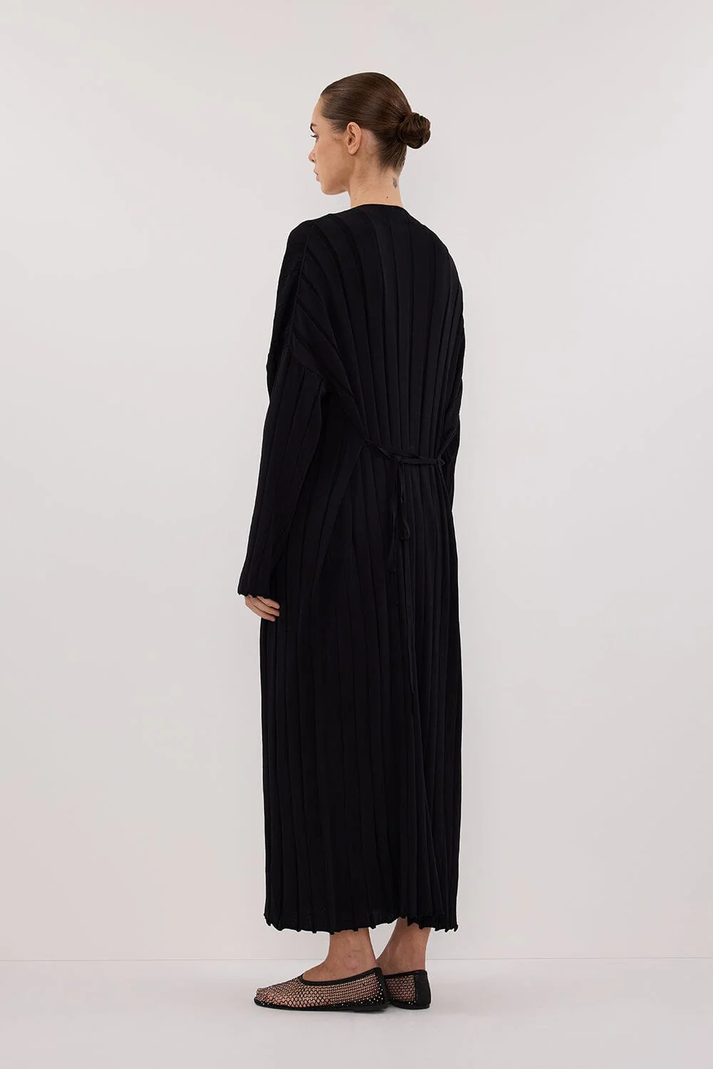 EVE BLACK KNIT MIDI CARDIGAN - Image 4
