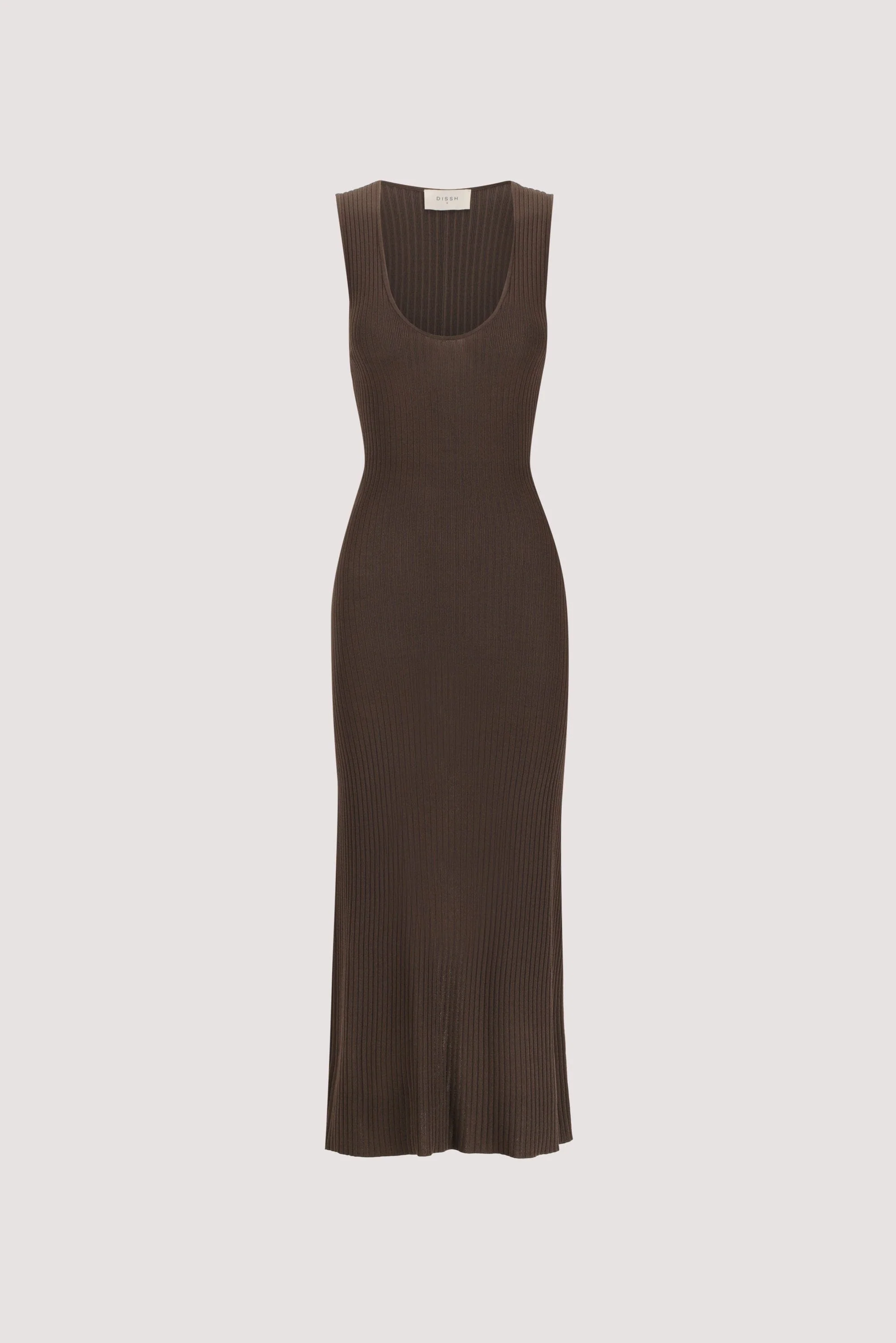 EVE DARK OLIVE SCOOP KNIT MIDI DRESS - Image 6