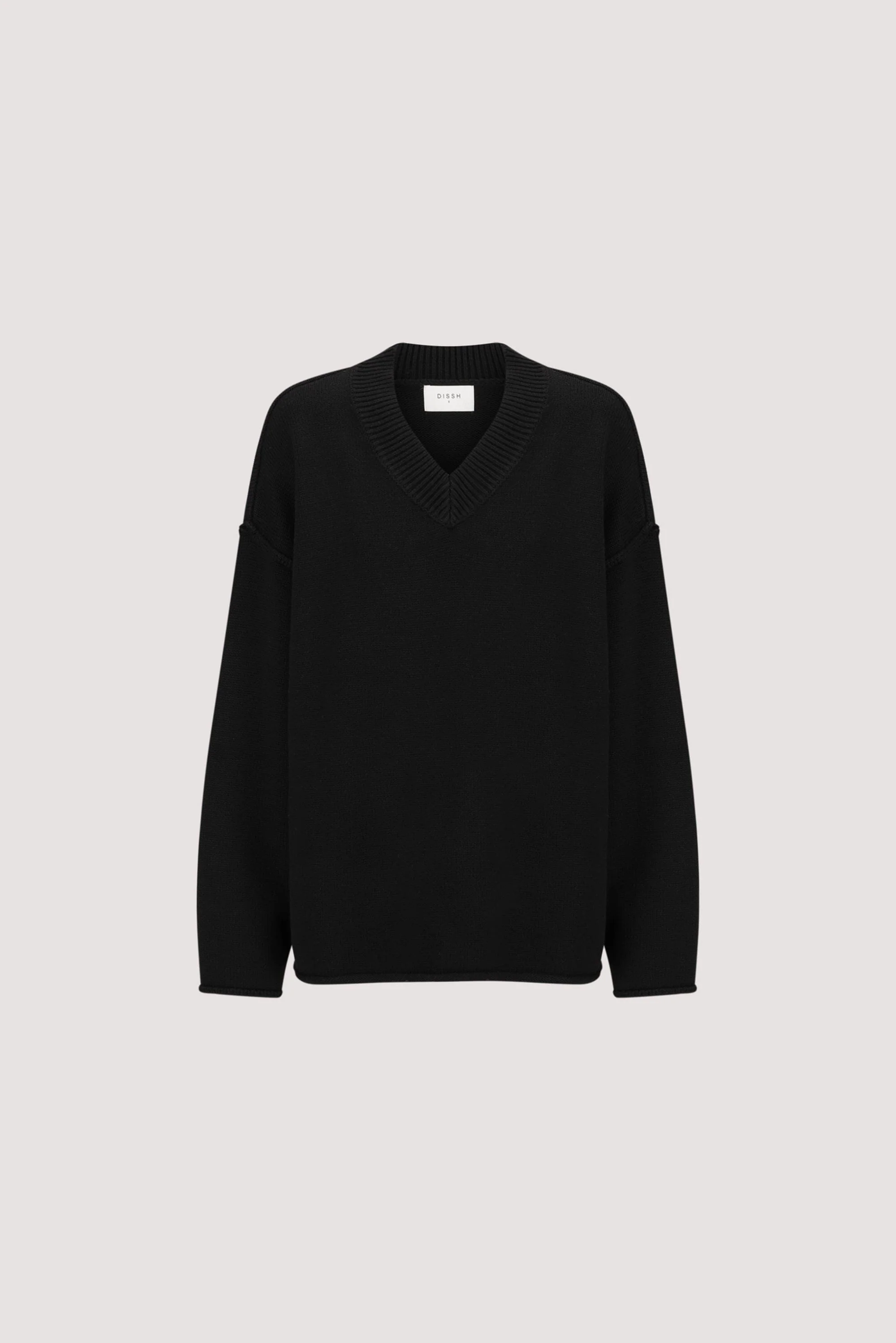 FLINT BLACK V NECK KNIT JUMPER - Image 8