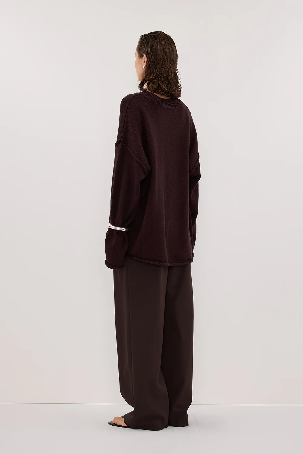 FLINT PLUM V NECK KNIT JUMPER - Image 3