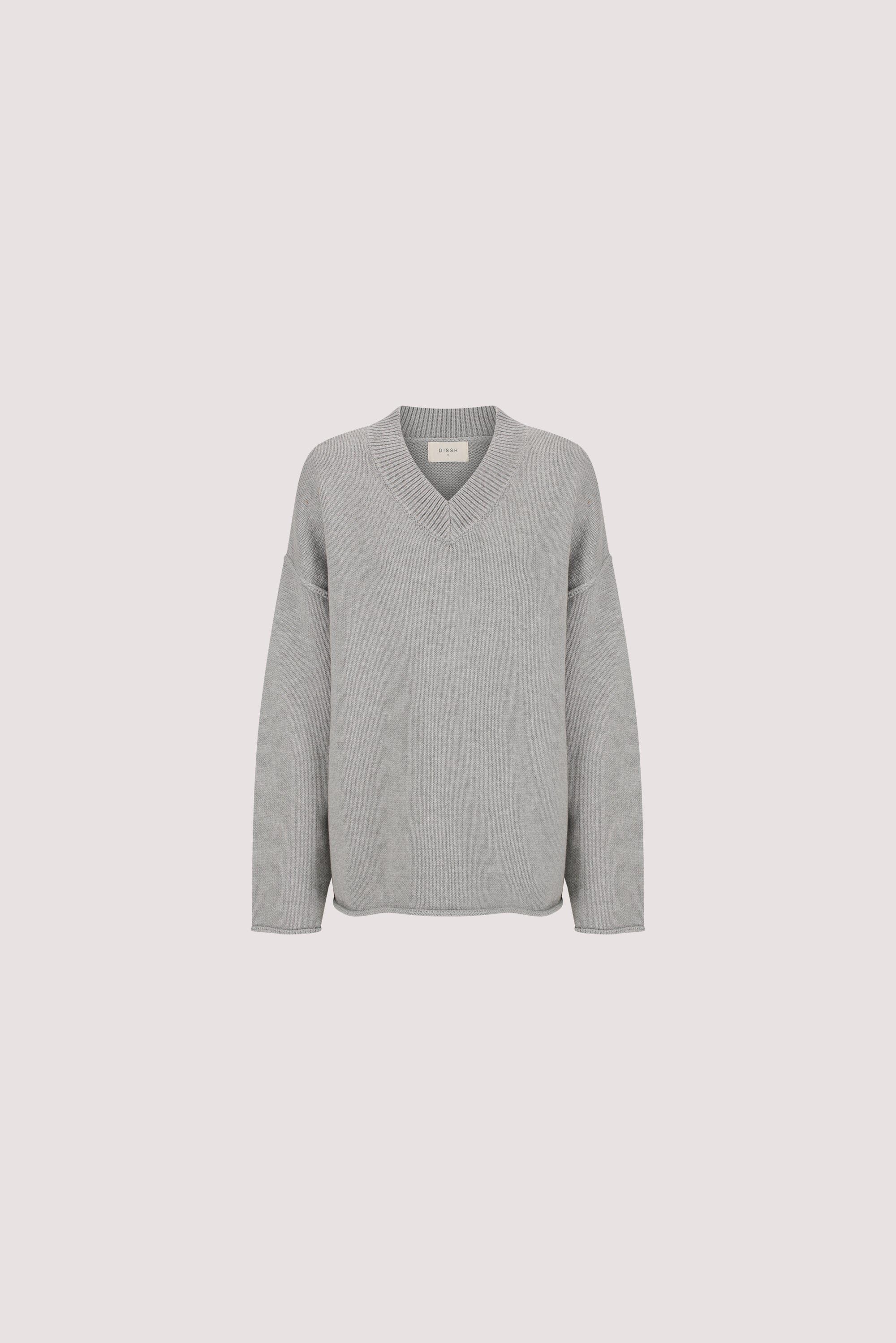 FLINT SILVER V NECK KNIT JUMPER - Image 8