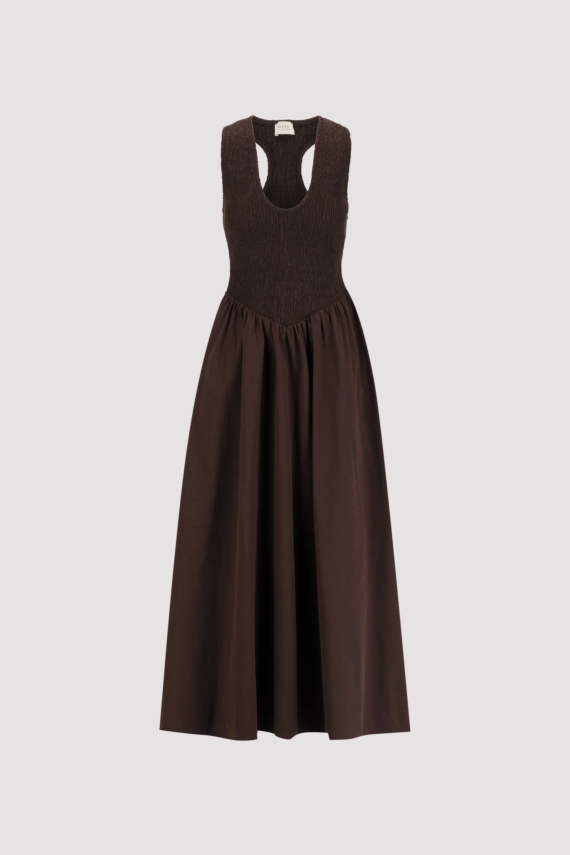 FLORENCE BURNT CHOC COTTON MIDI DRESS - Image 7