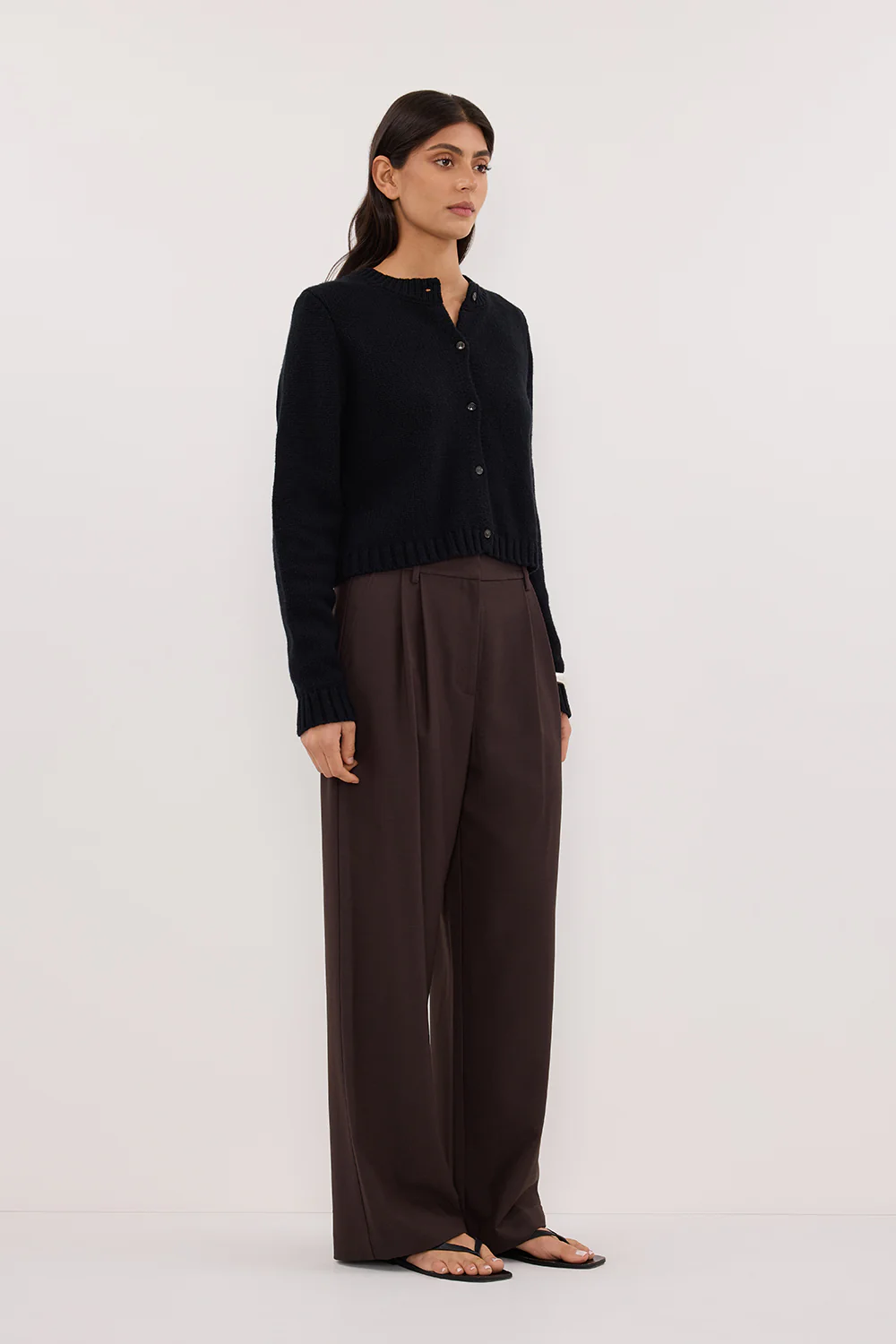FOSTER BLACK KNIT CARDIGAN - Image 3