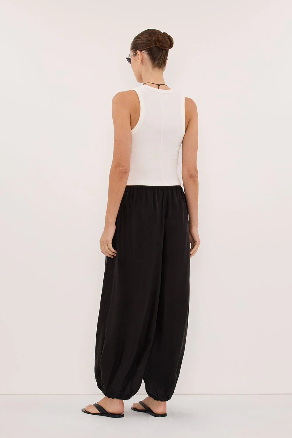 FRANCIS BLACK CUPRO BALLOON PANT - Image 4