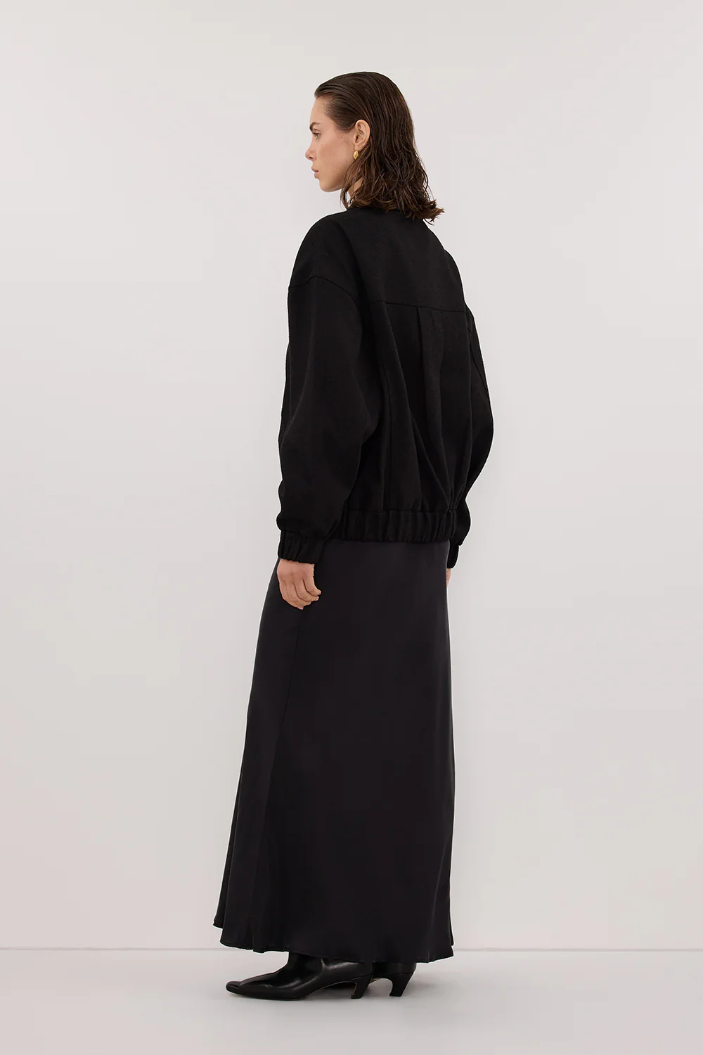 FRANKIE BLACK TWEED BOMBER JACKET - Image 4