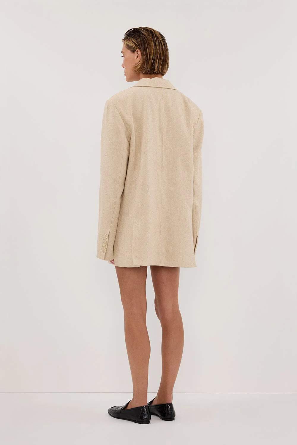 FRANKIE OAT OVERSIZED TWEED BOYFRIEND BLAZER - Image 4