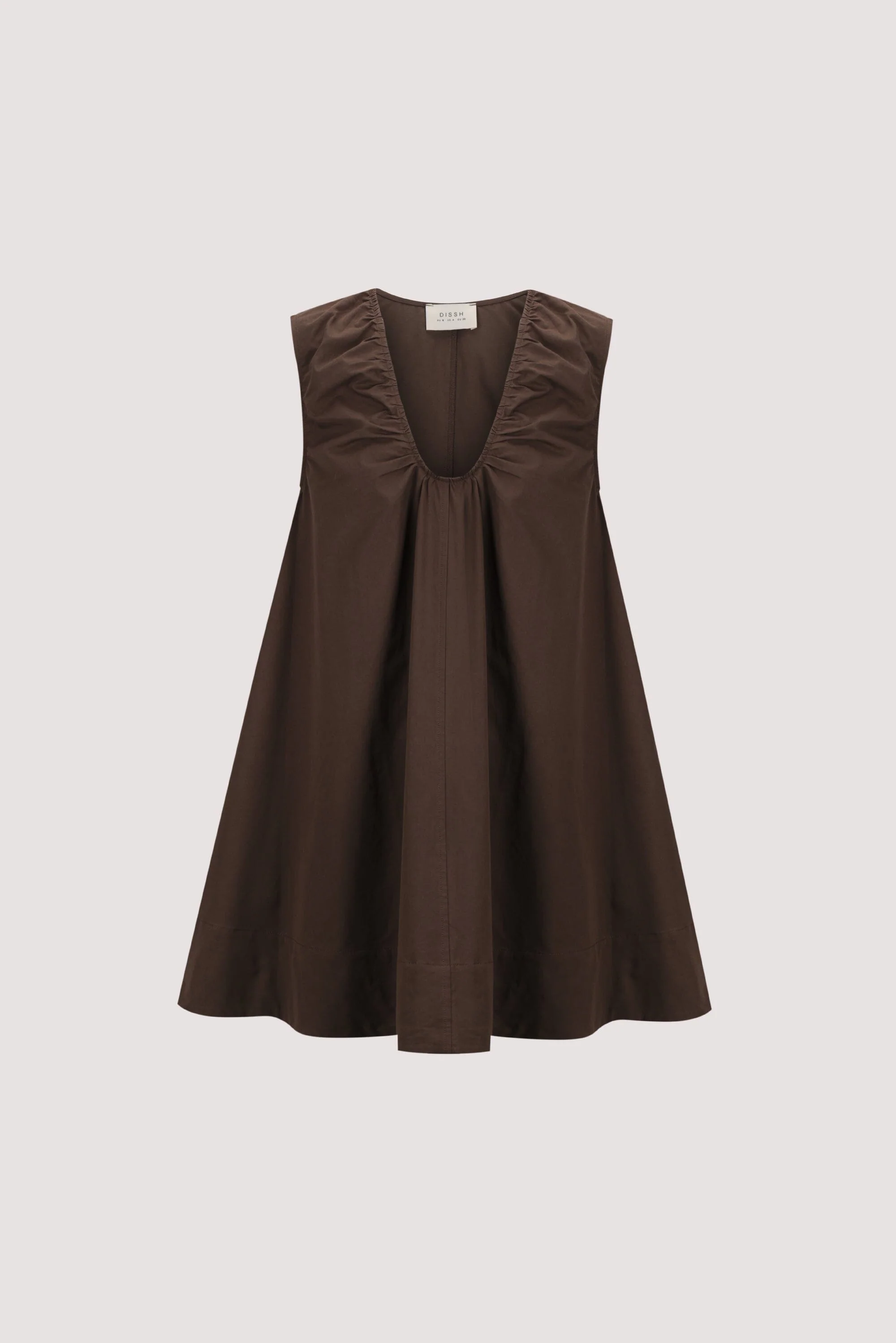 GABBY BITTER CHOC OVERSIZED COTTON MINI DRESS - Image 6