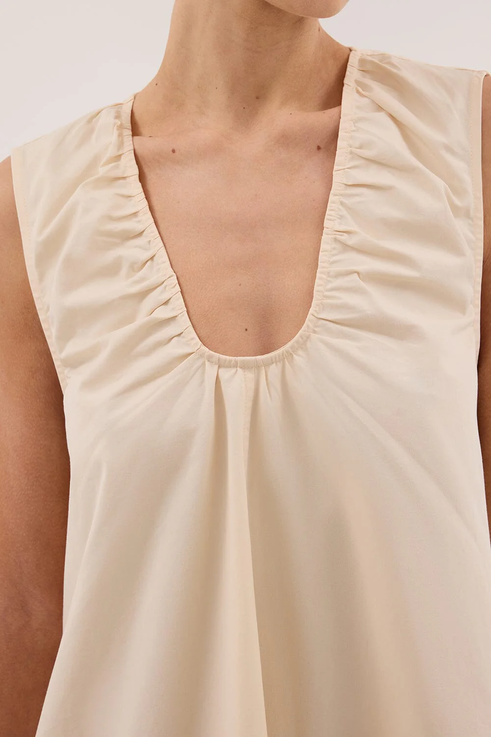 GABBY BUTTERMILK OVERSIZED COTTON MINI DRESS - Image 5