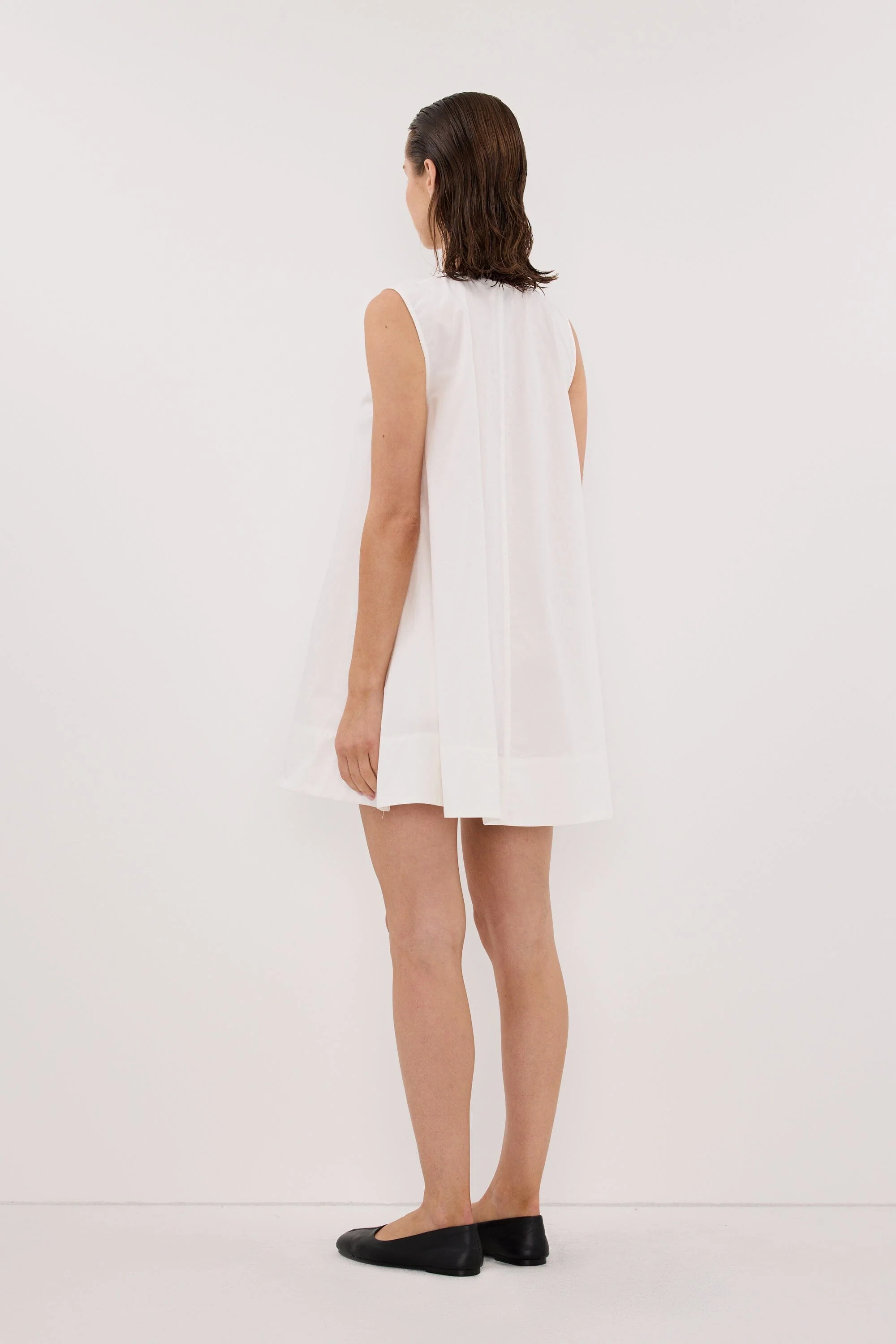 GABBY WHITE OVERSIZED COTTON MINI DRESS - Image 4