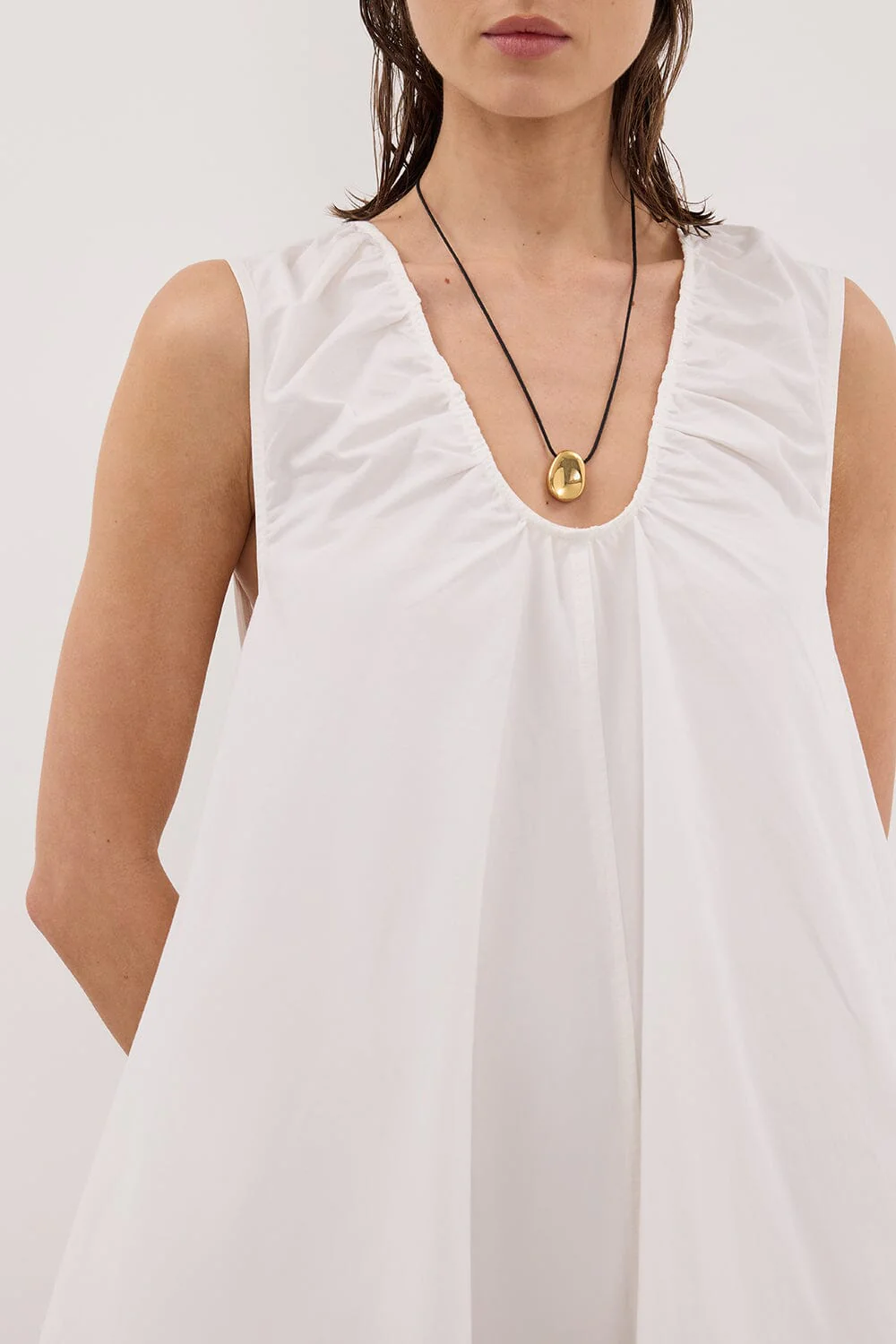 GABBY WHITE OVERSIZED COTTON MINI DRESS - Image 5