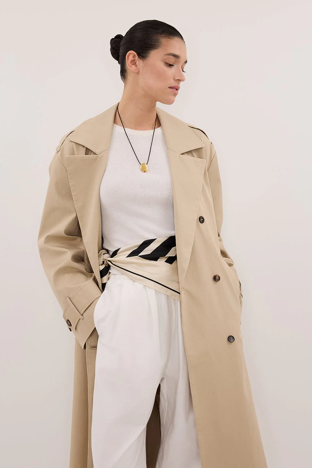 GABRIEL NATURAL BELTED TRENCH COAT - Image 5