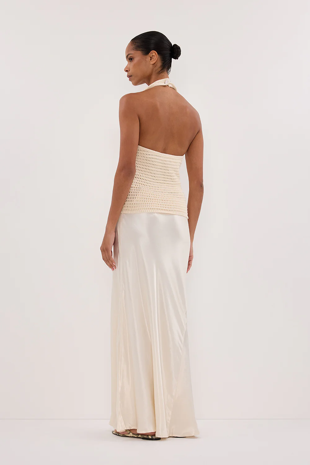 GINA CREAM HALTER CROCHET TOP - Image 4