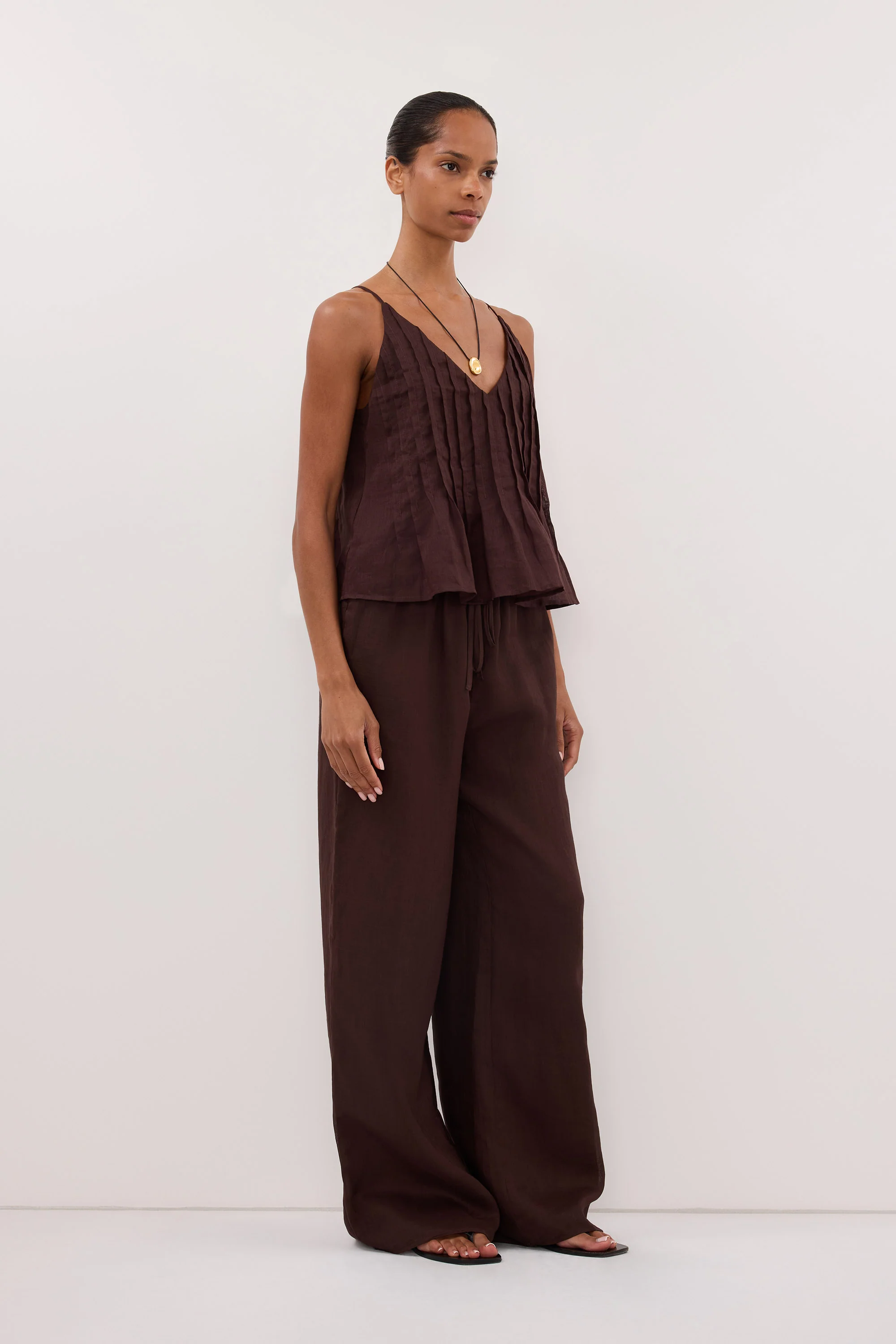 GINNY BURNT CHOC RAMIE PANT - Image 3