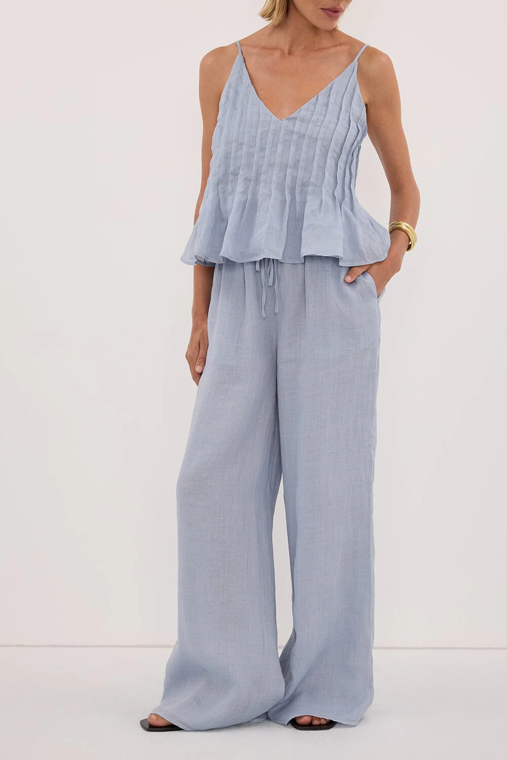 GINNY DUSTY BLUE RAMIE PANT - Image 2