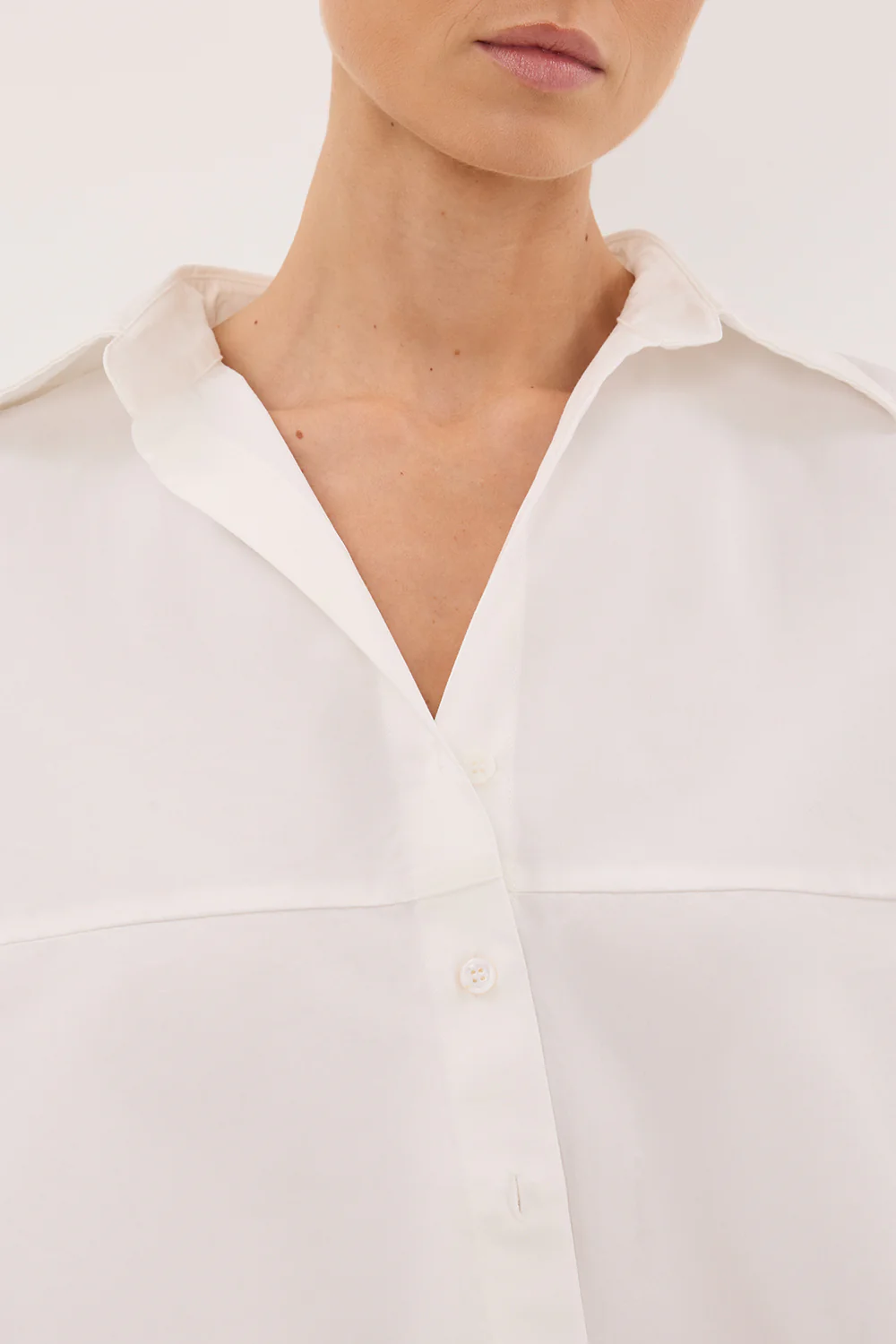 GOLDIE WHITE CROPPED COTTON SHIRT - Image 5